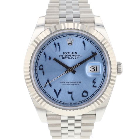 rolex blaues zifferblatt herren gold|rolex 3235 datejust 41.